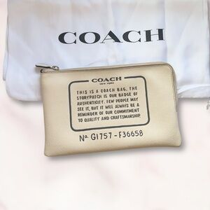 Coach Cream Storypatch Zip Clutch